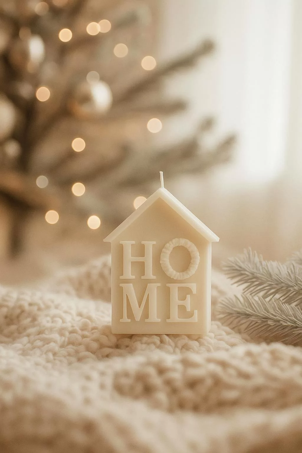 הֵיים (HOME) – נר סויה בעבודת יד בצורת בית
